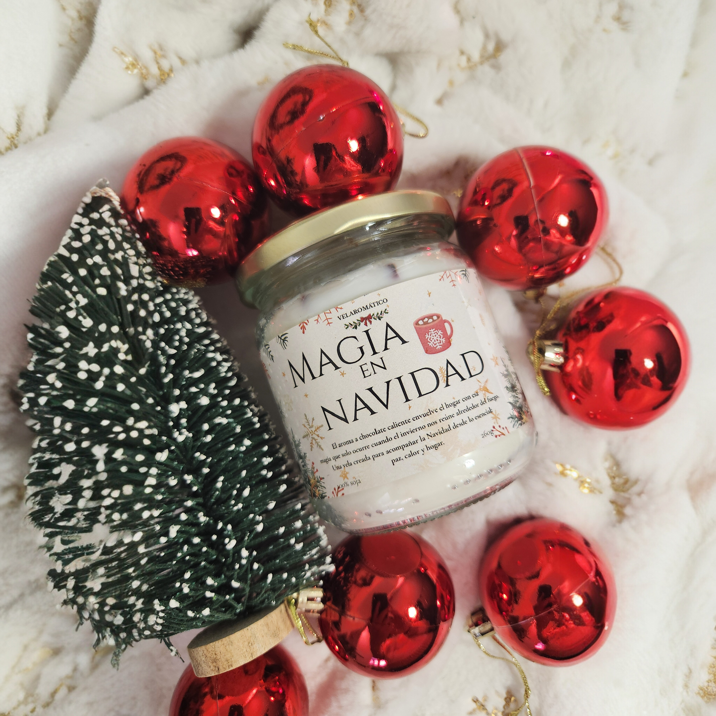 Magia en Navidad – Vela aromática de Chocolate Suizo