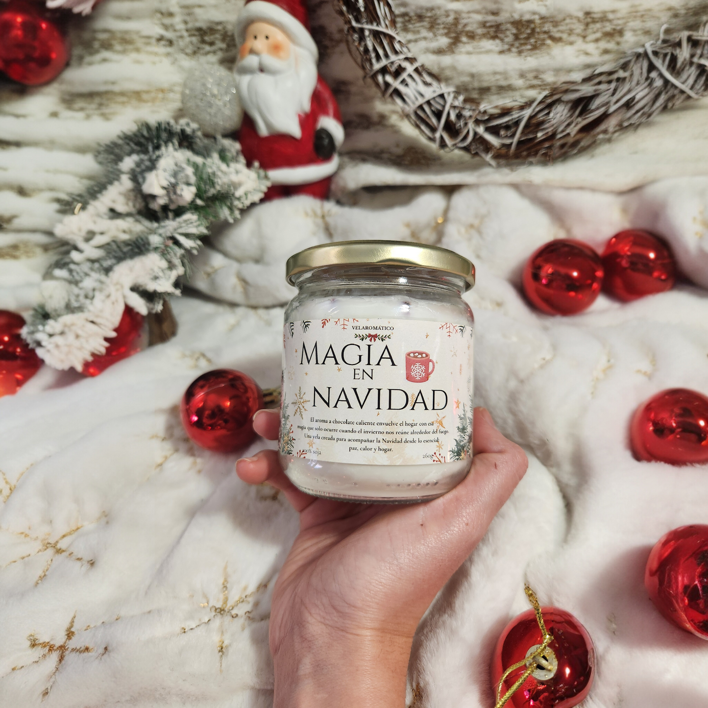 Magia en Navidad – Vela aromática de Chocolate Suizo